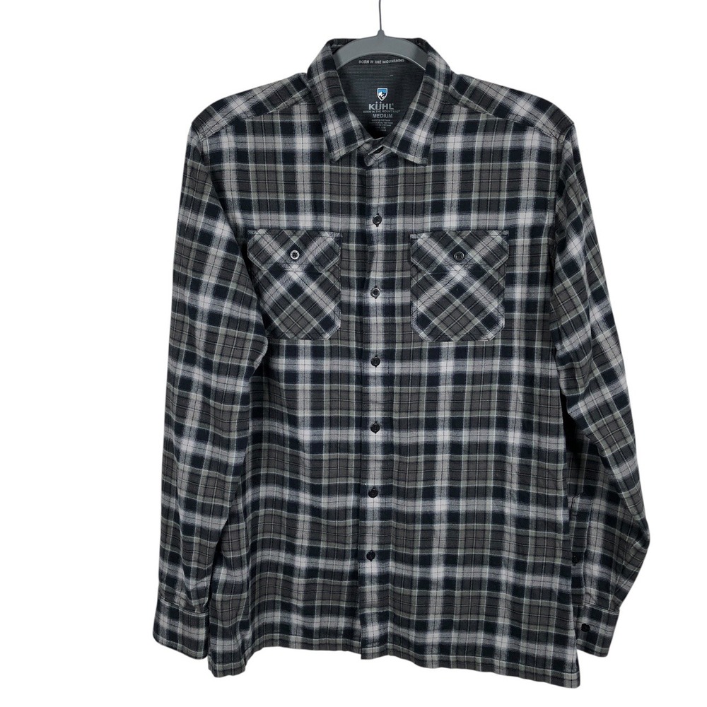 KUHL Dillingr Flannel Shirt Mens Medium Cotton Tencel Long Sleeve Button‎ Up